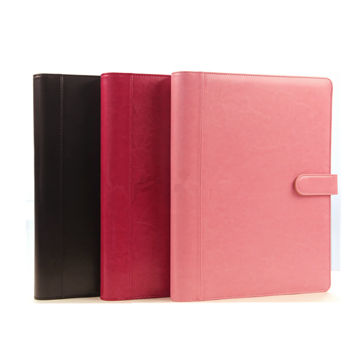 Customized Logo Leather Padfolio Portfolio Document Folder with calculator