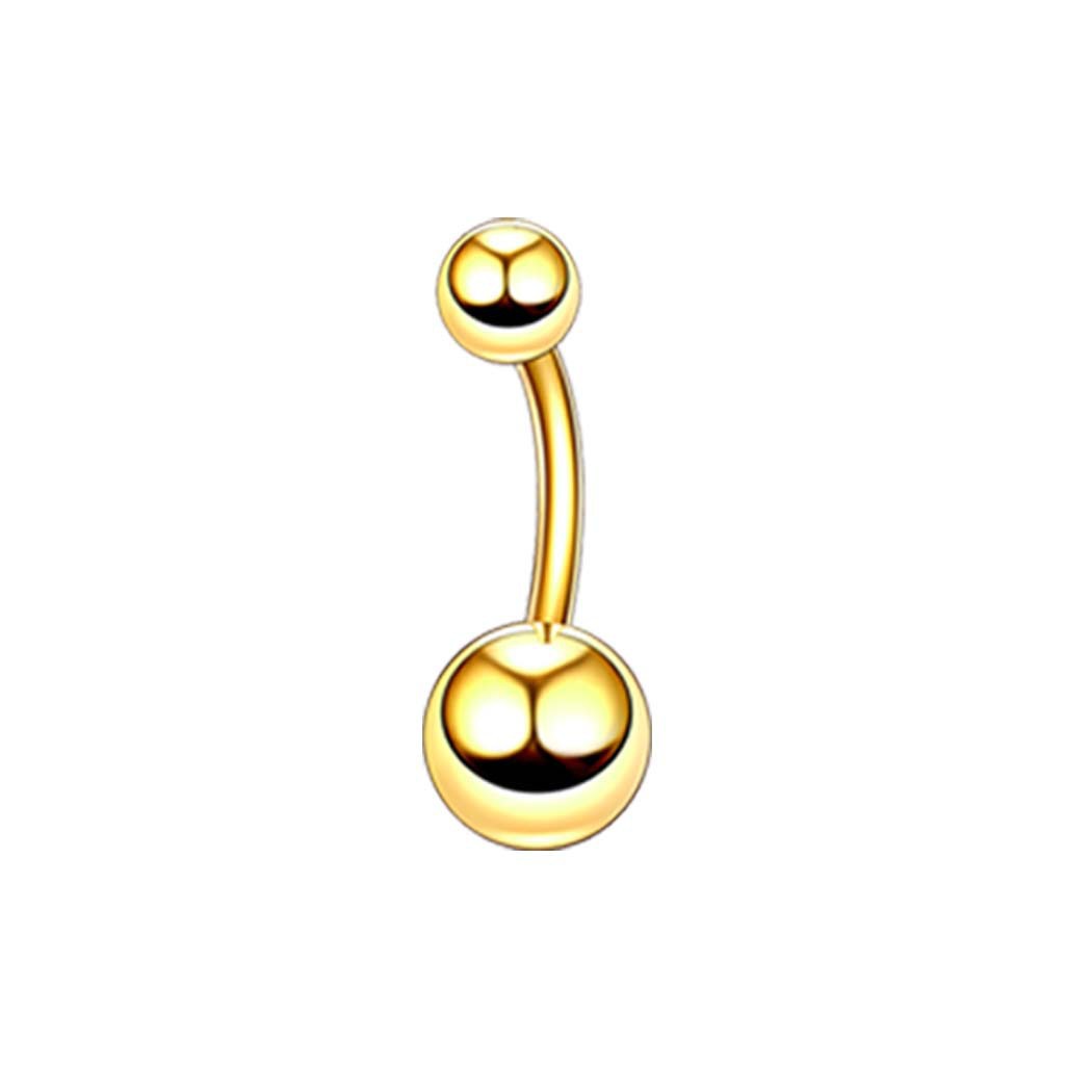 Belly Button Rings Surgical Steel Double Ball Belly Ring Titanium IP Plated Body Jewelry