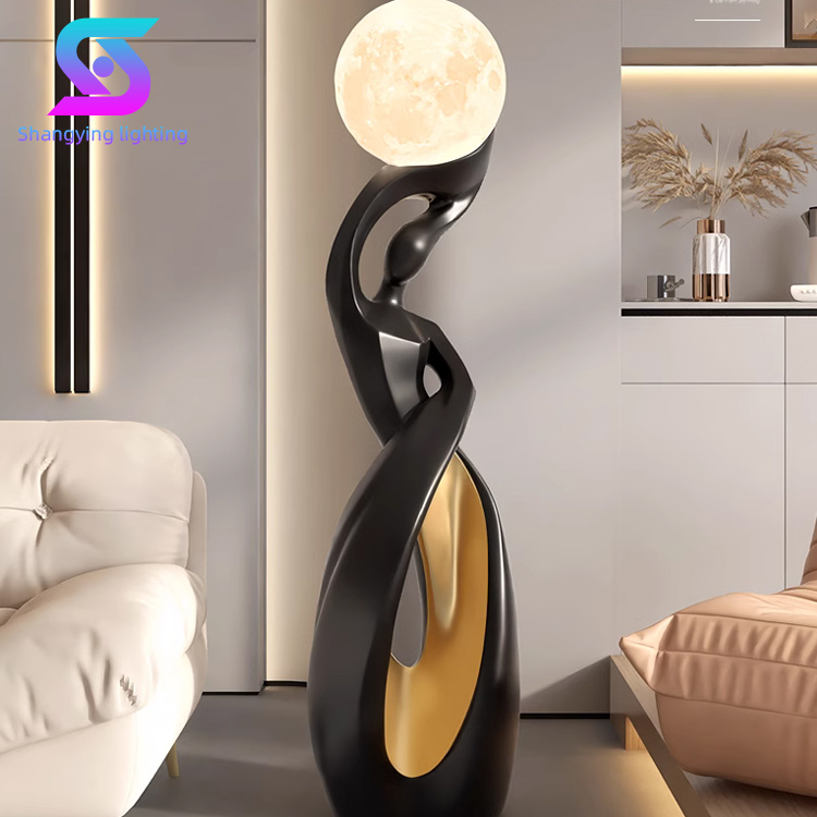 Hotel Living Room Corner Resin Sculpture Floor Light Designer Modern Minimalist Art Decoration Standing Led Floor Lamp