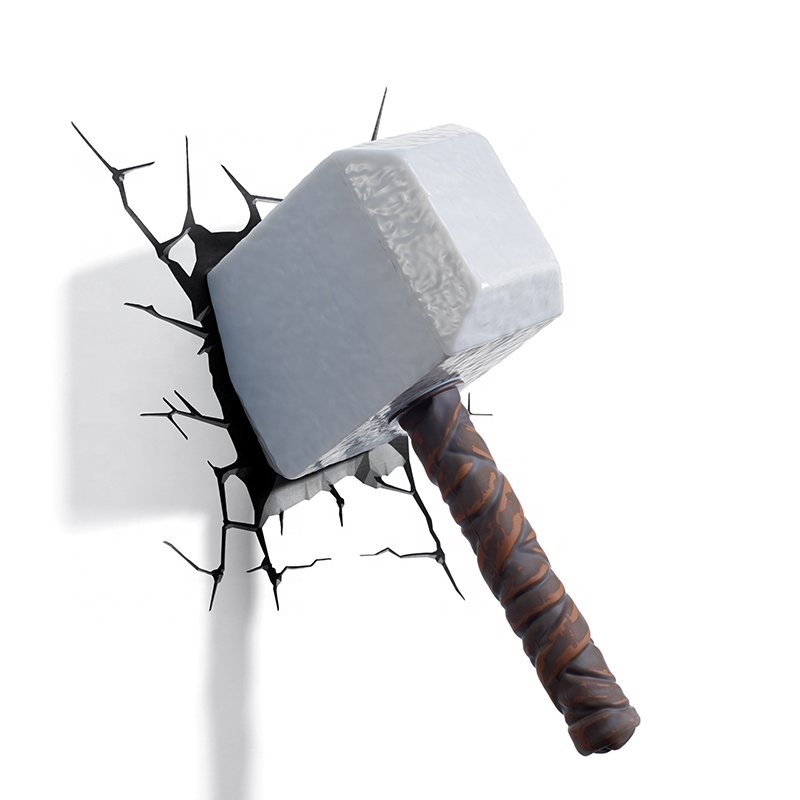 Melenlt Thor Hammer Lightning супергерой 3D креативный стикер светодиодный настенный светильник Мстители Marvel ночник для рождественского подарка детям