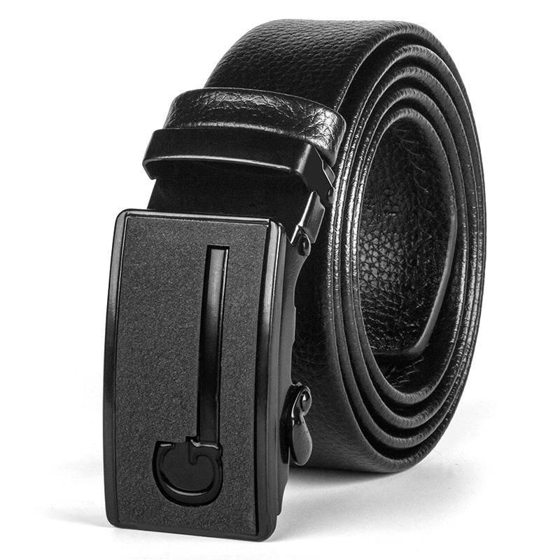 Business casual men belt automatic buckle PU belt