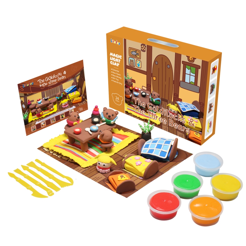 LitoJoy DIY 3D story telling light weight clay box for family-The Goldilocks & the three bears