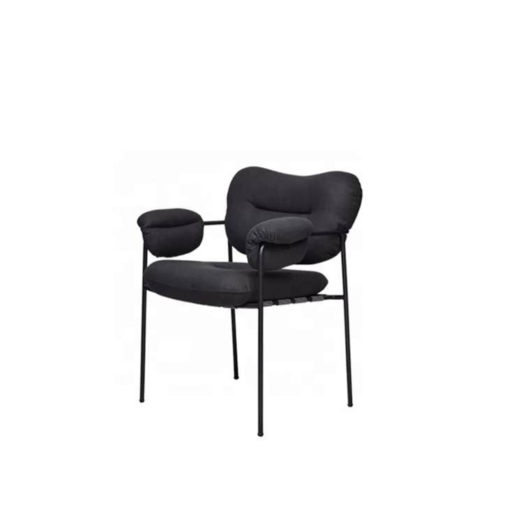 Dining chairs modern simple backrest coffee chair designer leisure armrest iron legs base