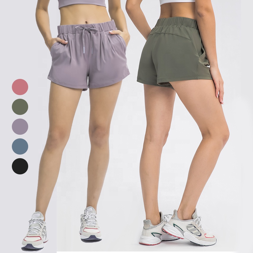 Wholesale Elastic Drawstring Girls Hot Shorts Pants Casual Sport Yoga Running Shorts