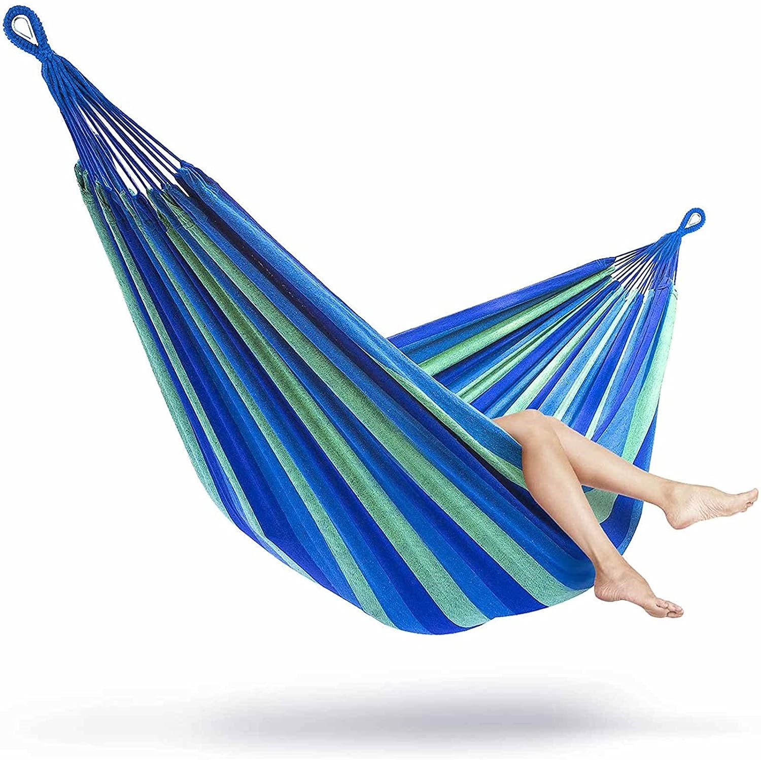 High Quality Individual Outdoor Hammock Hammock Camping Canvas Colorful Stripes Hammock Bed