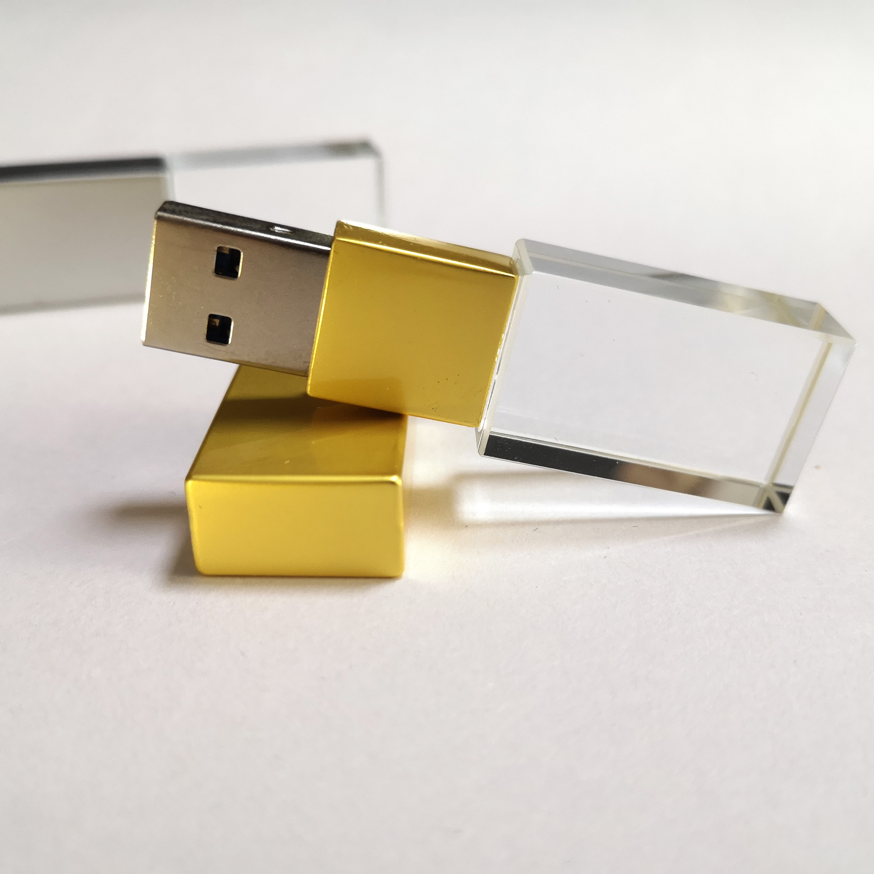 OEM Cle Rose Gold Kristall Cristal Glass USB 3.0 Stick 32 64G 128GB Cristallo Matte USB Flash Drives pendrive stick with box