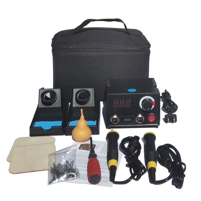 60W Digital Display Double Hole Pyrographing Tool Electric Soldering Iron Wood burner