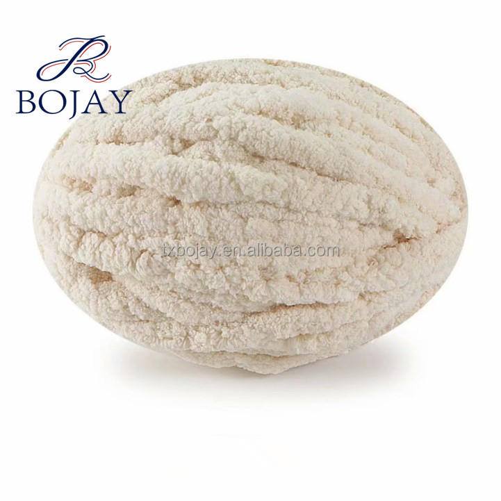 Bojay Wholesale Sunper Soft Thick Polyester Yarn For Knitting Chenille Blanket Baby Pillow Chenille Chunky Yarn
