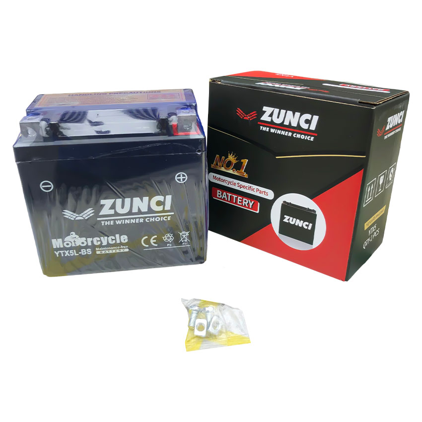 Zunci 12В 5ah YTX5 YTX5L YB5L YT5B YTR5A BS YTX5L-BS АКБ для мотоциклов, свинцово-кислотные батареи зарядное устройство с безопасности материала (MSDS от CNAS