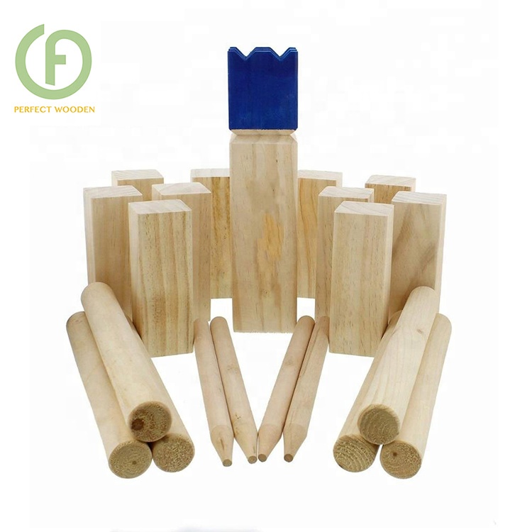 Специально разработанные деревянный Kubb игровой набор из разных видов клиентов