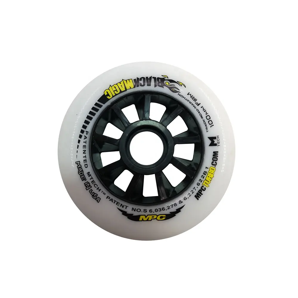Popular MPC magic PU polyurethane professional super high rebound inline skate wheels 90mm/100mm/110mm