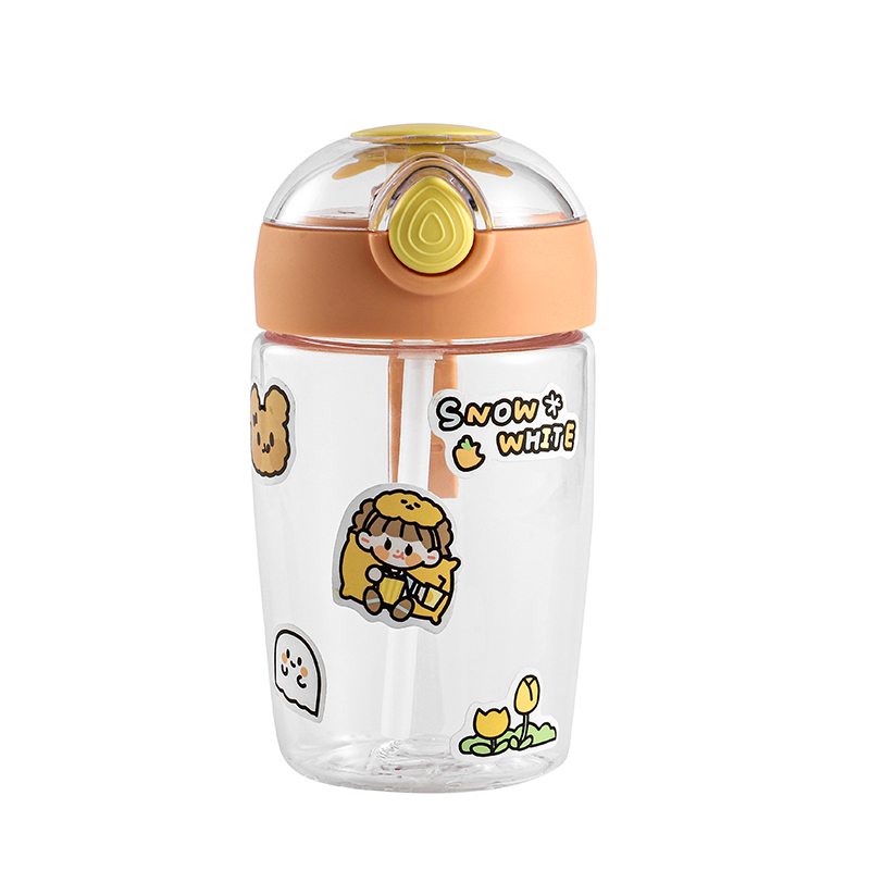 Children's water bottle straw water cup summer girls home water school special PC material straight super cute