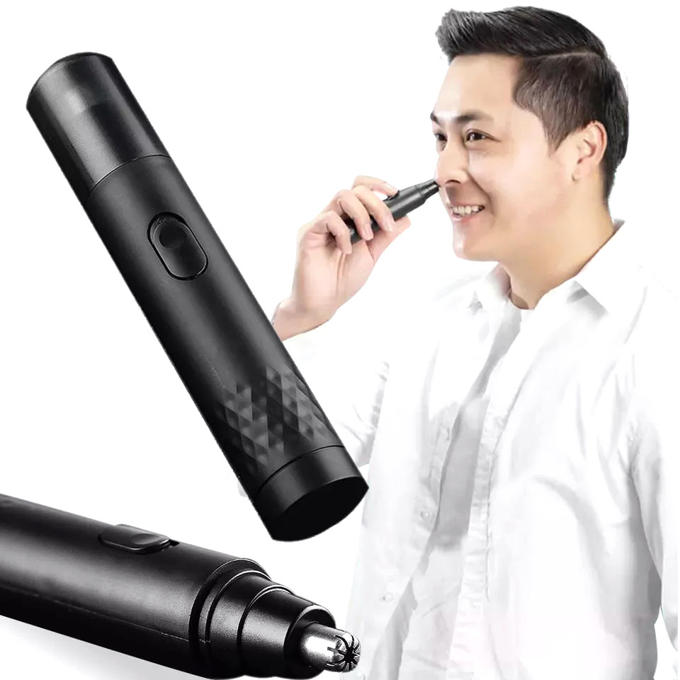 2023 Hot Sale Portable USB Rechargeable Electric Nose Hair Remover Trimmer Black Professional nose hair removal for men