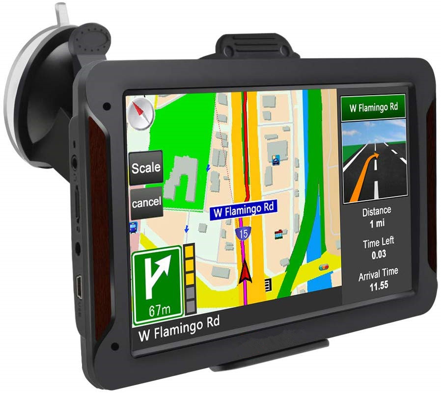 GPS навигация для автомобиля, 7-дюймовый автомобильный GPS HD сенсорный экран 8 Гб 256 Мб стерео система со спутниковой навигацией для автомобилей пожизненная карта бесплатного обновления