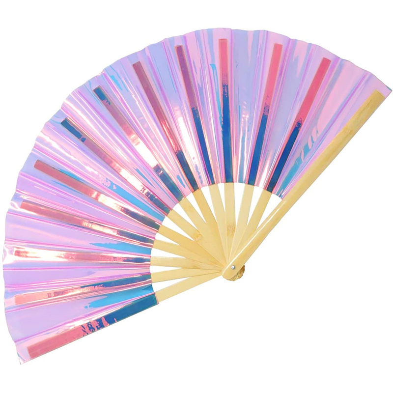 Promotional Custom Handheld Laser Foldable Folding Plastic Hand Fan