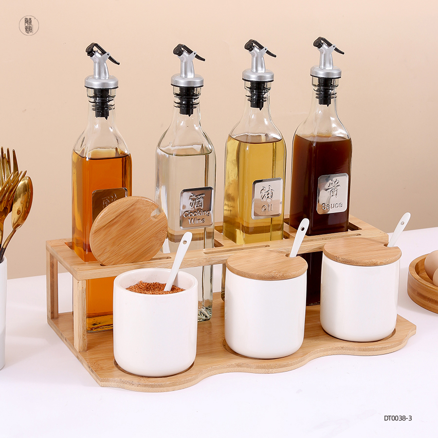 oil dispenser cooking oil glass bottle seasoning box herb & spice tools ceramic spice jar set