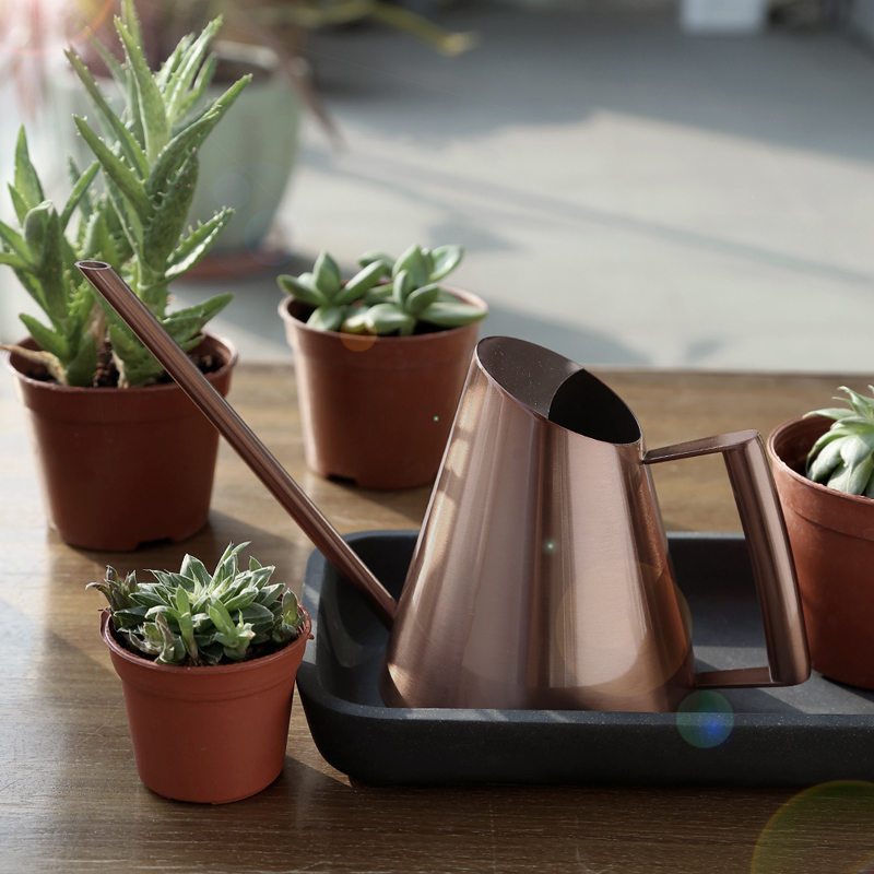 METAL WATERING CAN FOR PLANT 300ML. SATIN SILVER, GOLD AND COPPER COLOR GARDEN WATERING CAN