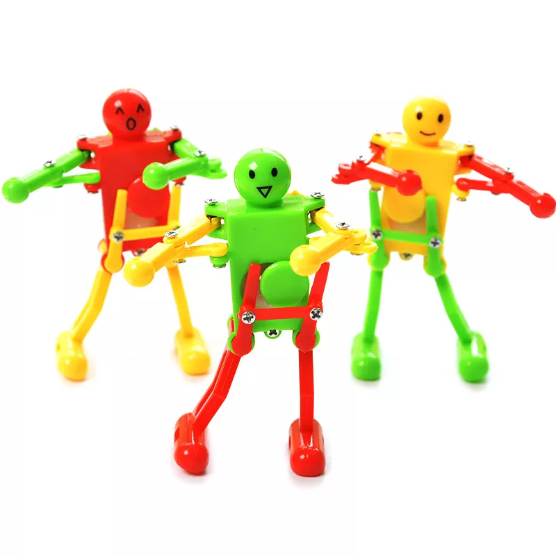 Wholesale Colorful Fidget Wind Up Dance Robot Toy Plastic Dancing Robot Clockwork Toy