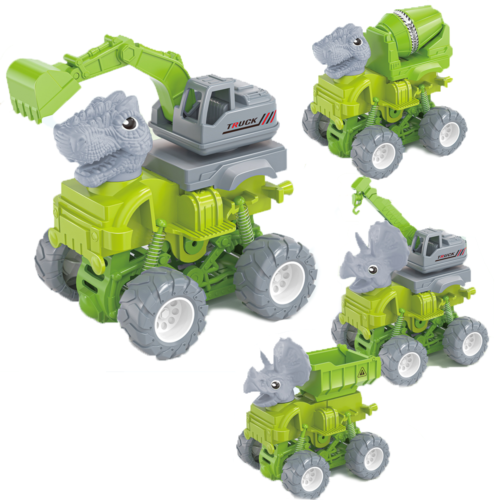 Children's Toy Car Big Wheel Dual Inertia Mountain Dinosaur Engineering Vehicle Friction Toy Vehicle