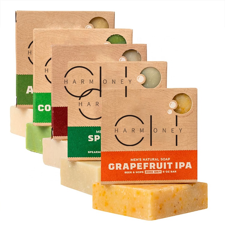 Men's Soap Variety Pack Manly Scent Bar Soap Aloe Pine Tar Gold Handmade with Organic Oils