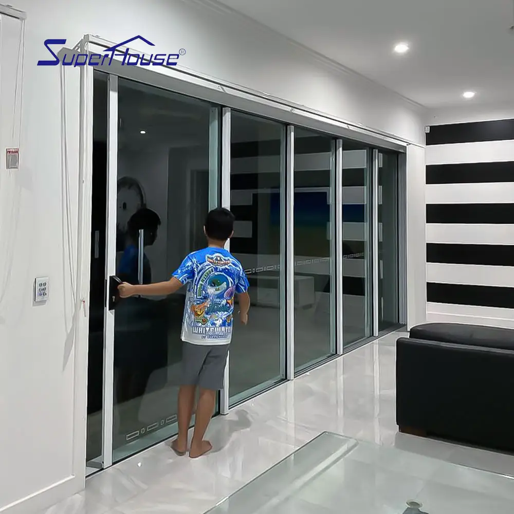 superhouse Thermal Break Double Large Glass Aluminium Sliding Door Aluminium Sliding Door For Meeting Room