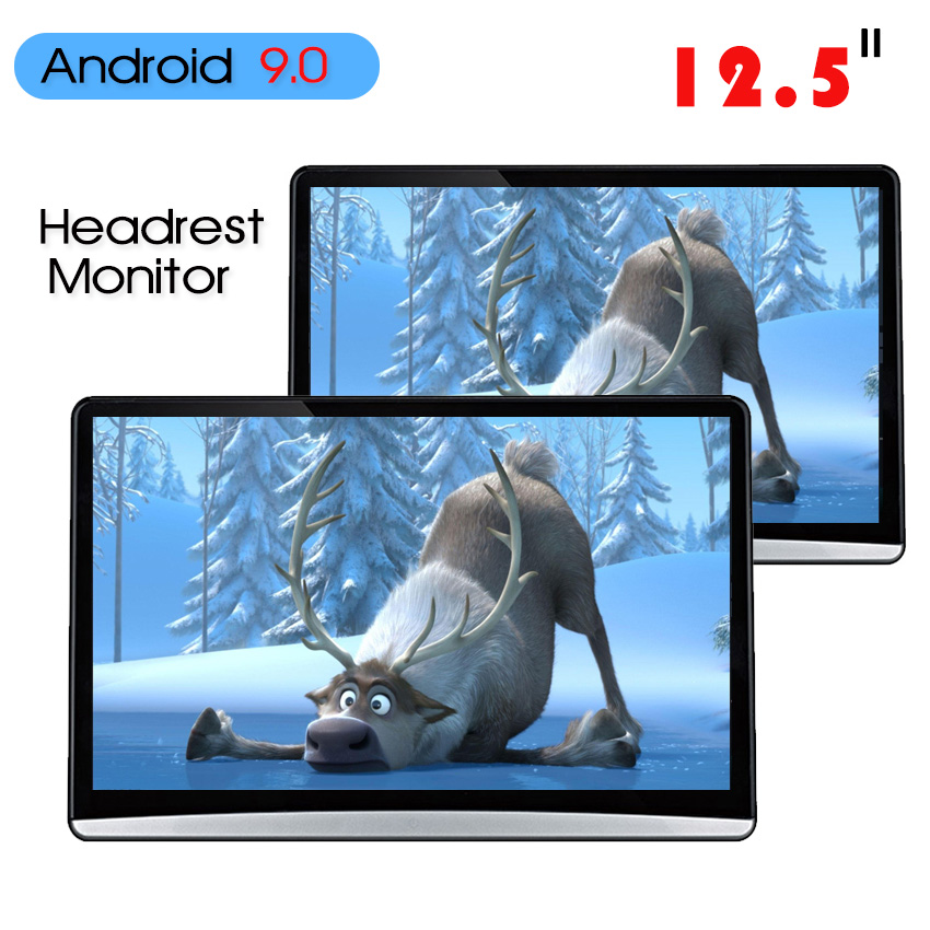 KANOR Android 9,0 2 + 16g 12,5 дюймов 1920*1080 подголовник автомобиля монитор экран дисплея