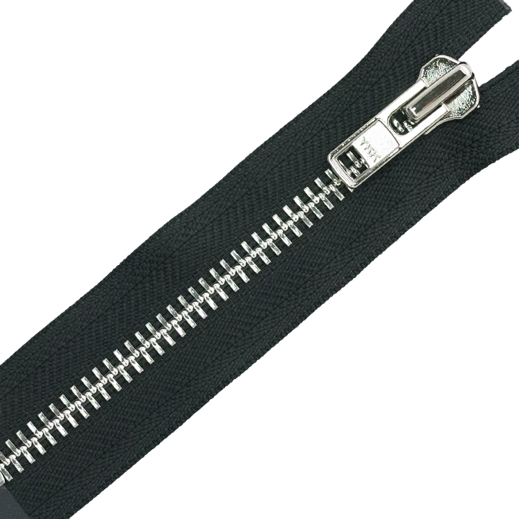 YKK высокопрочная Открытая Длинная цепочка на молнии, оптовая цена, черная металлическая молния на заказ для сумочки, повседневная кожаная куртка