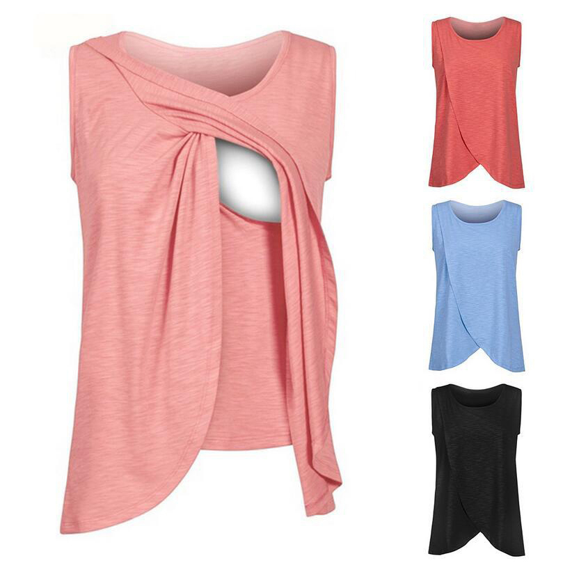 Hot Women Summer Fashion Private Label Maternity Clothes Off Shoulder Maternity Clothes For Pregnant Sleeveless O-Neck Cotton