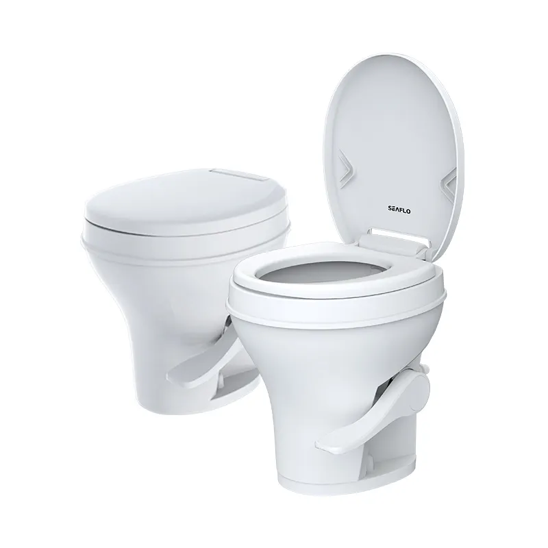SEAFLO Residential Height RV Toilet camper toilet one-piece Ergonomic Foot Pedal caravan toilet
