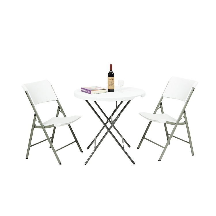 Portable folding high top bar table white plastic bar height folding table