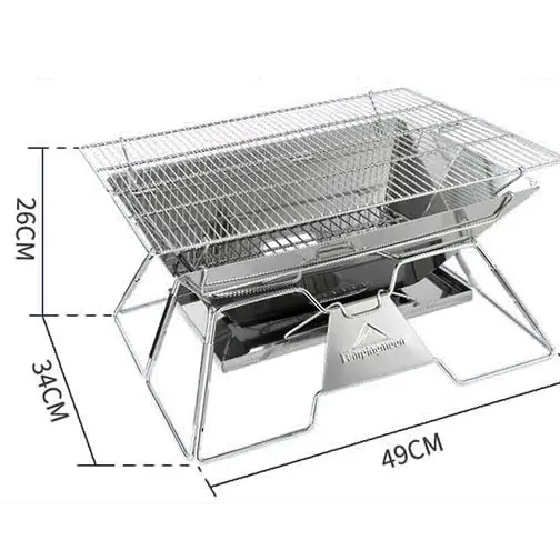 Stainless steel barbecue portable grill charcoal grill home encrypted grill folding oven