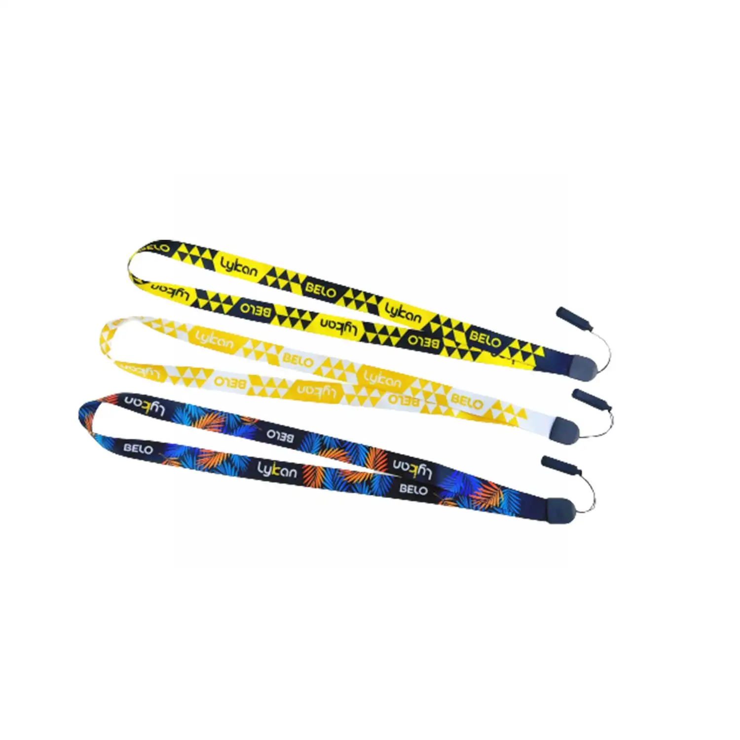 Custom Sublimation Printed With Woven Custom Sublimation Neck Beads Lanyards With Rubber Ring Lanyards