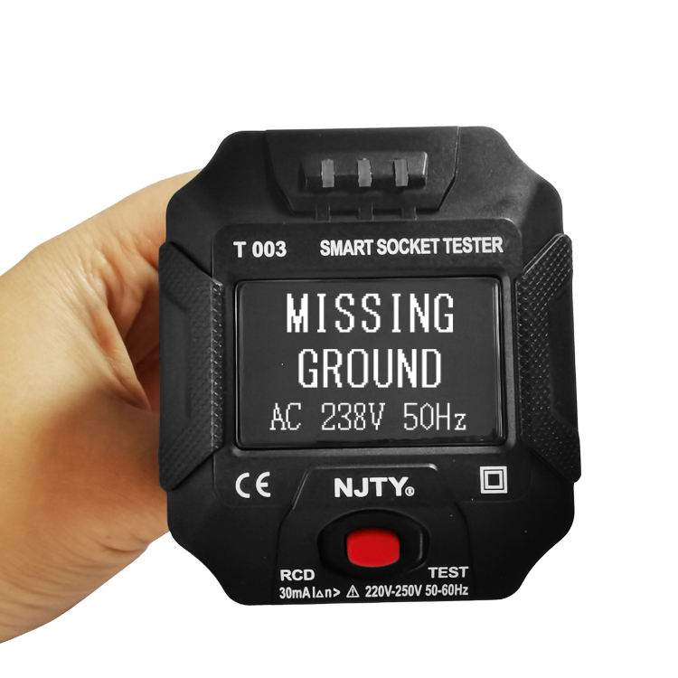 Digital Display Electric Socket Tester Wall Plug Polarity Phase Check Detector Outlet Voltage Test Wall Plug Breaker Finder