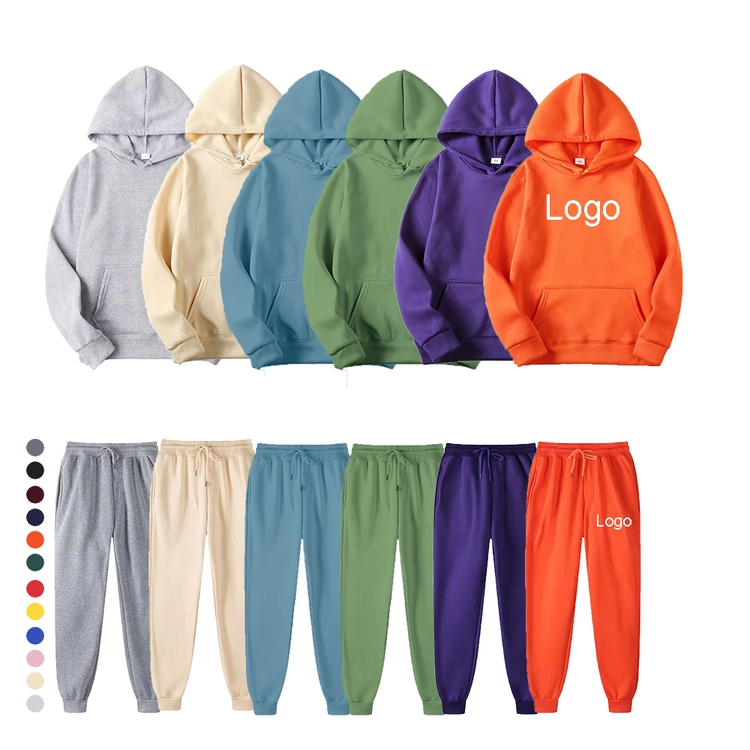 2022 Wholesale Sportswear Tracksuit Men Two Piece Set Blank Tracksuits Set Cotton Tracksuits For Men Jogging