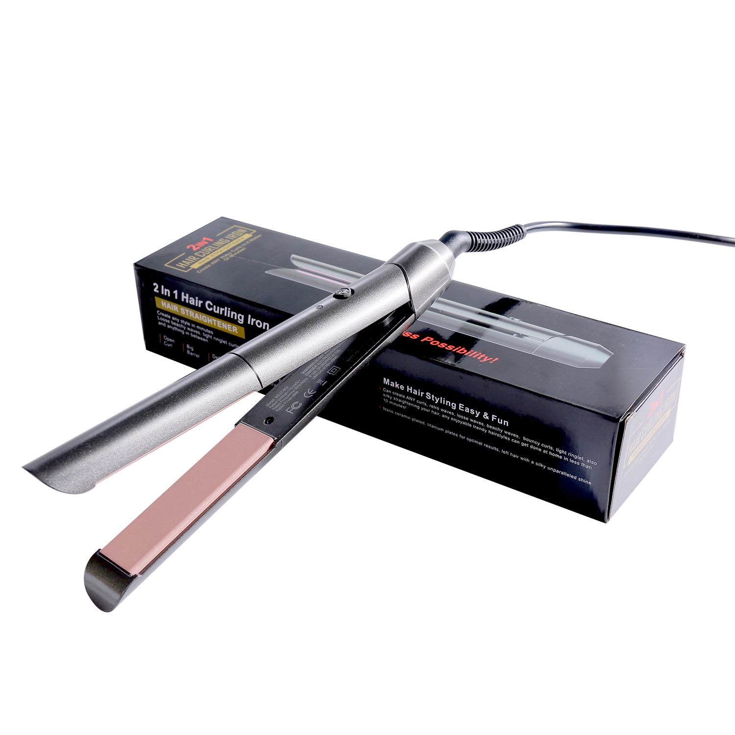 Discount Professional Hair Straightener And Curler Iron Ceramic Styling Tools Flat Iron Hair Straightener For Dropshipping