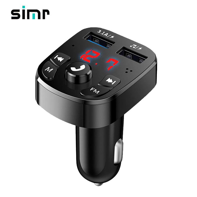 Simr автомобиля MP3 плеер Hands free FM передатчик беспроводной FM модулятор Dual USB автомобильное зарядное устройство беспроводной синий зуб машинный набор