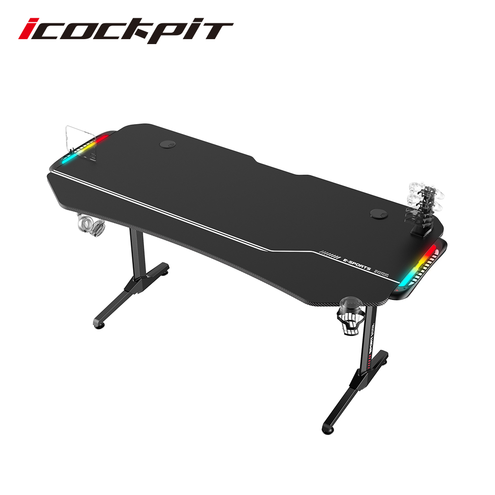 Интернет кафе черная стальная рама RGB игровой стол ПК Офисный Компьютерный стол дизайн