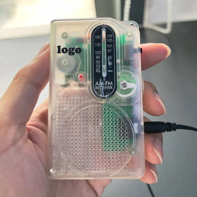Внутреннее и наружное портативное прозрачное радио mini AM FM, домашние радиостанции с питанием от батареи 2AA