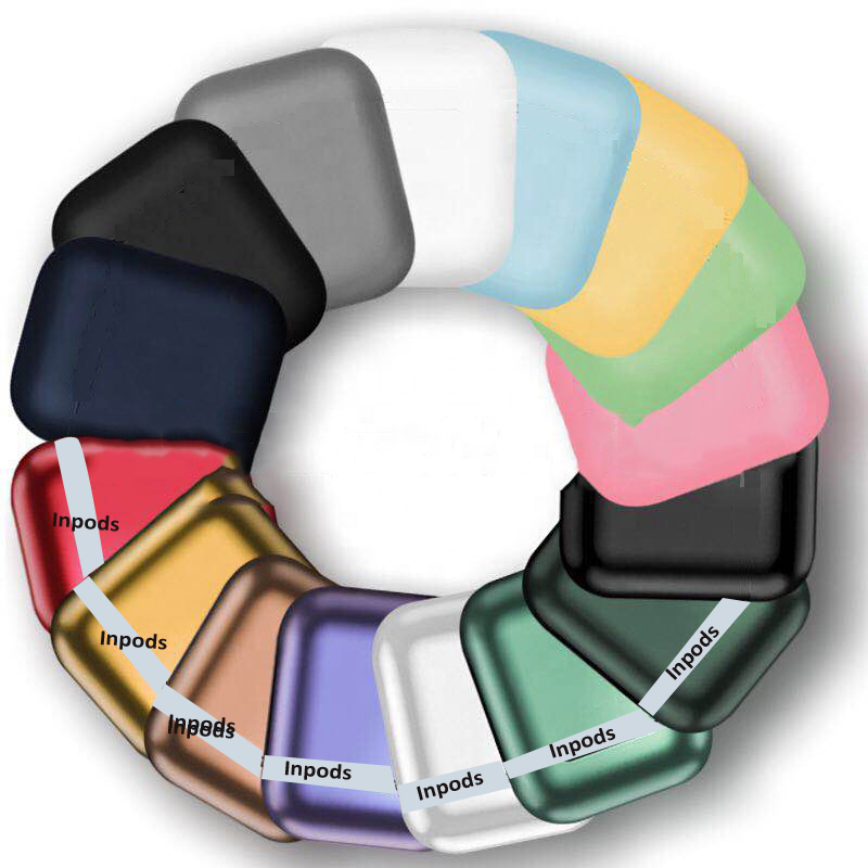 2021 беспроводные наушники V5.0 Macaron Inpods 12, наушники TWS I12, наушники-вкладыши для аудиосистемы, матовые черные наушники