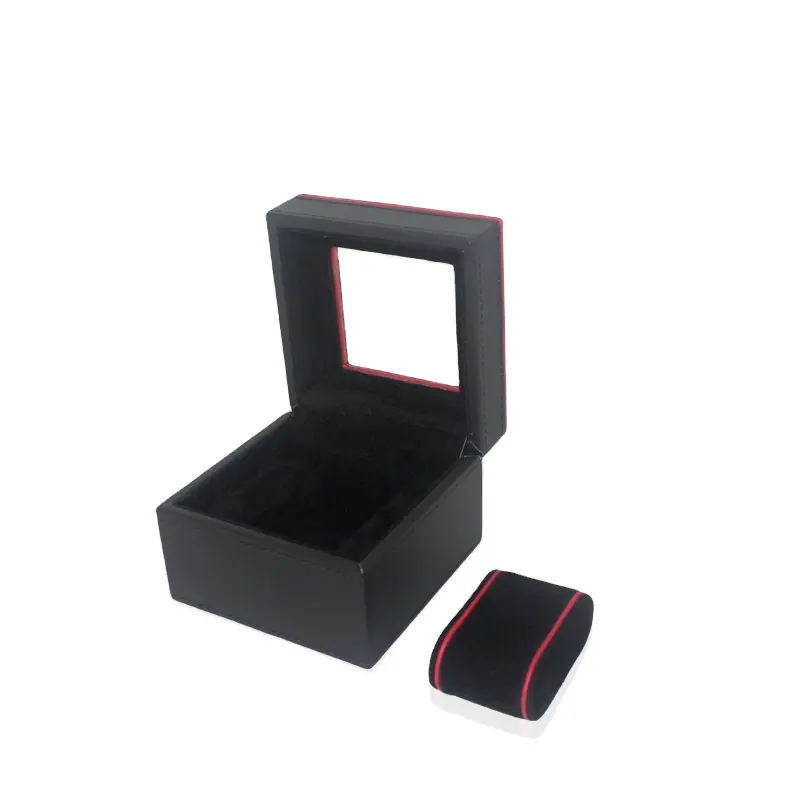 Black PU leather boxes for women watches