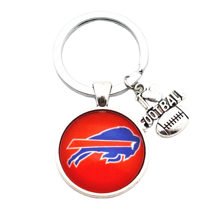 Manufacturer Souvenir Metal Alloy porte-cles nfl chaveiros charms Football Keyring All 32 Teams Custom llavero NFL KeyChains