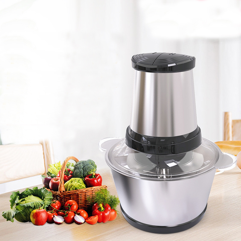2L/3L емкость, Электрический измельчитель, быстрая мясорубка, мясорубка, овощерезка, овощерезка, мясорубка, нержавеющая сталь, электрическая