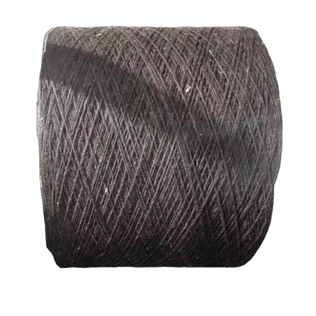 CVC recycled yarn 3S - 4S black color cotton 60 polyester 40 cone yarn for filling hometextile cloth