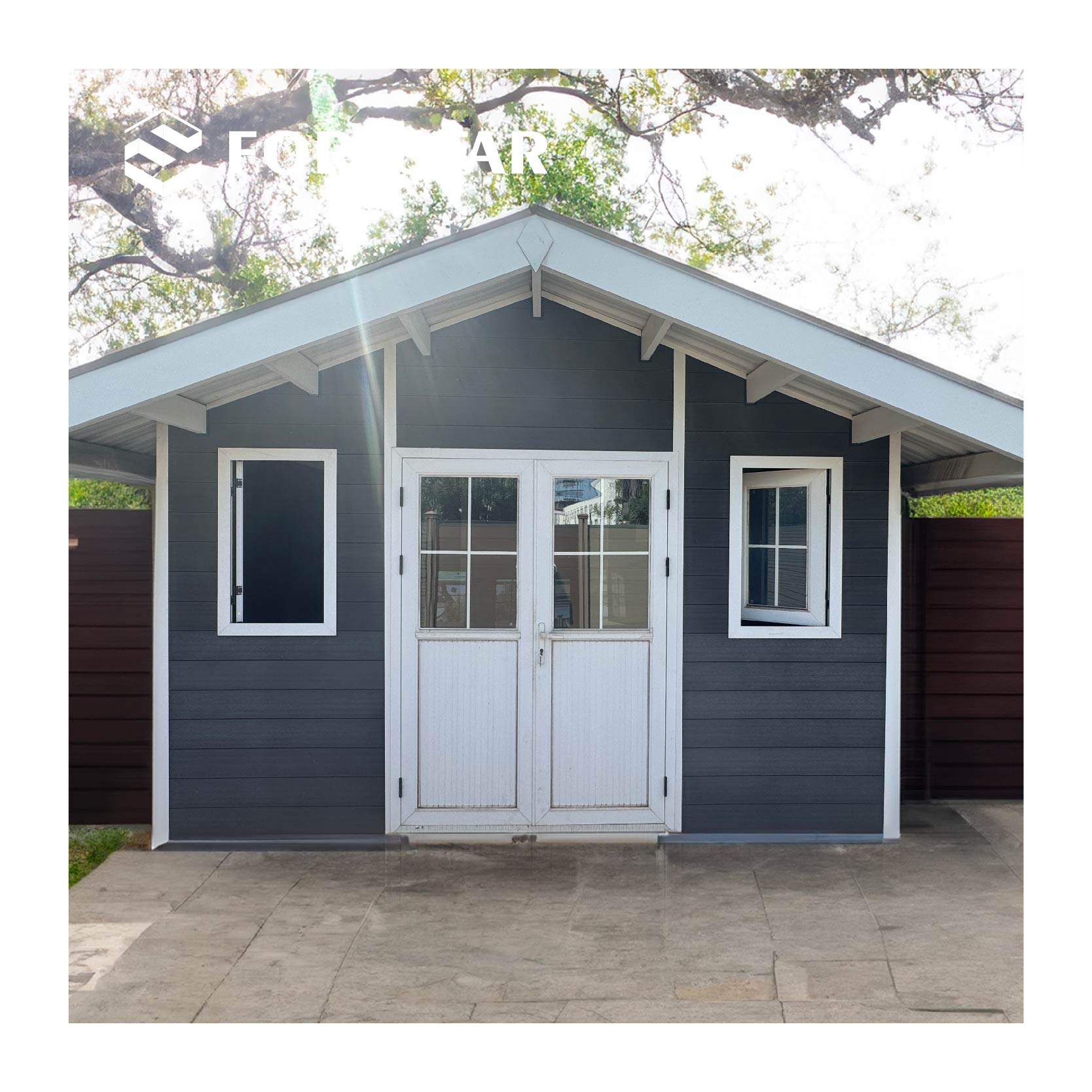 Brand new Outdoor composite wood summer garden house fabricated garden shed WPC shed storage for garden