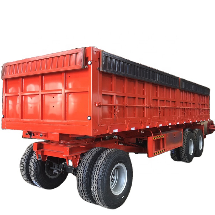 Dump trailer 60 CBM 50T 100 ton 3 axles side cargo truck trailers for sale