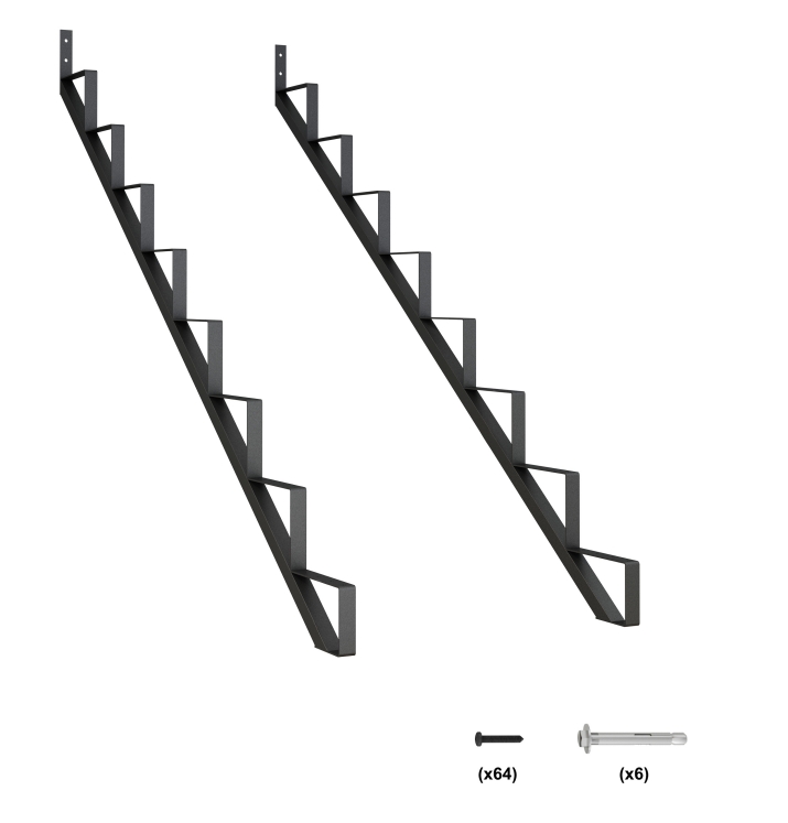Factory Outlet Stair Black Metal Stair Outerdoor Modern Home Steel Stair Riser