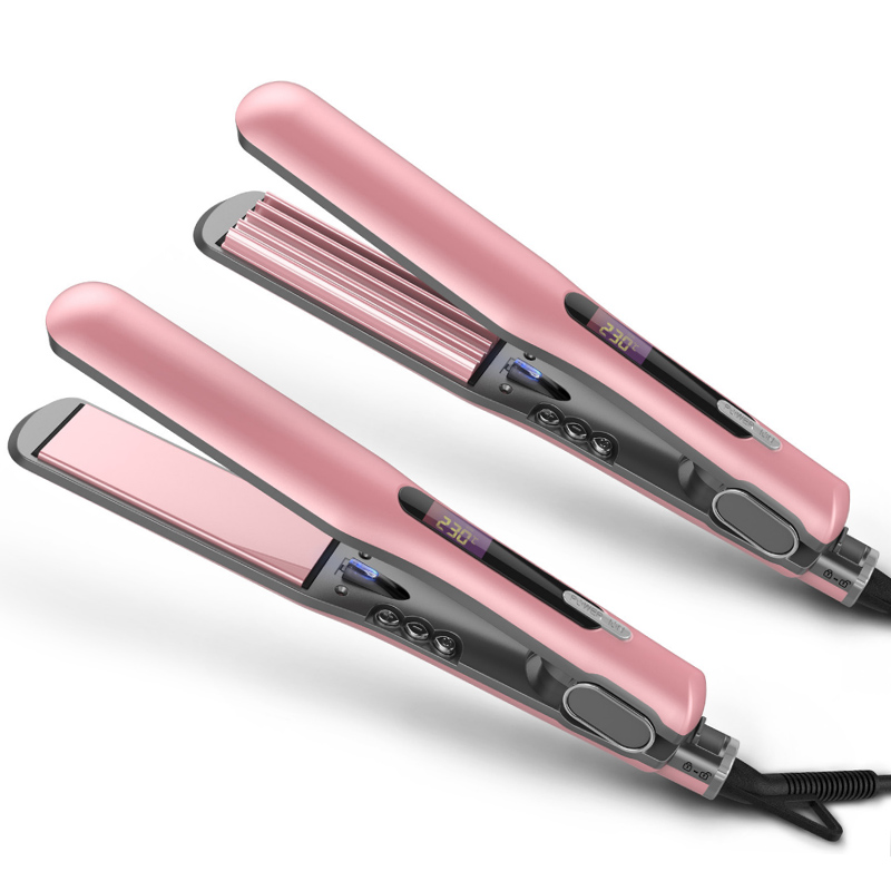 Hot Selling Negative ion 2 in 1  Flat Irons Automatic Titanium Hair Curler and Straightener Machine