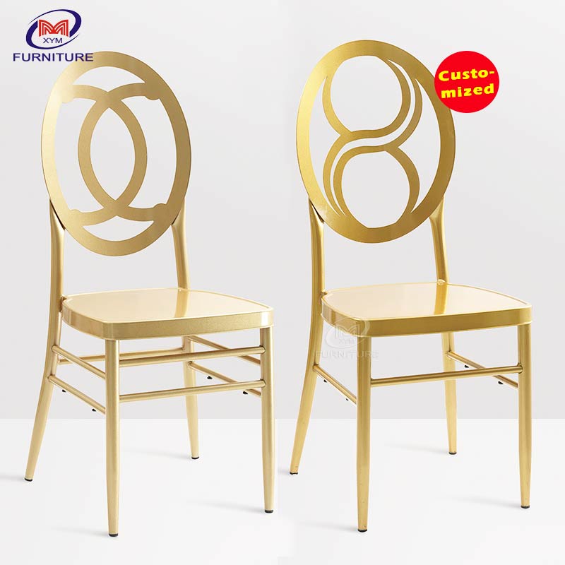 Factory direct modern design wedding event gold metal chiavari chair