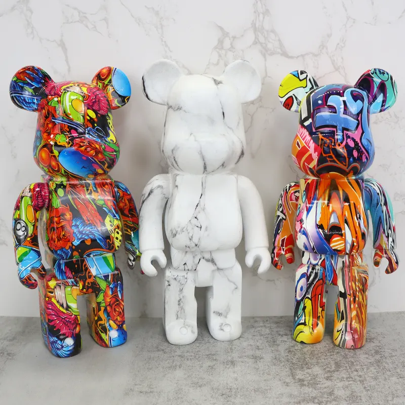 Custom High Quality Handmade Resin Crafts Violent Bear Sculpture Bearbrick 28CM 400% Statue