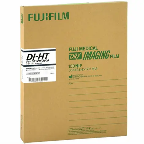 blue 11x14inch 26x36cm Fuji DIHT DI-HT dry thermal x-ray medical film with Fuji printer DryPix 3500 Lite